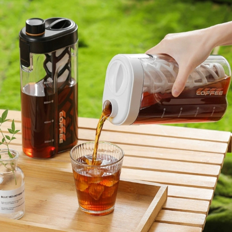 Cold Brew Bottle - เหยือกชงชาเย็นแบบกด 800 มล. พร้อมที่กรองชาละเอียด 350 เมช