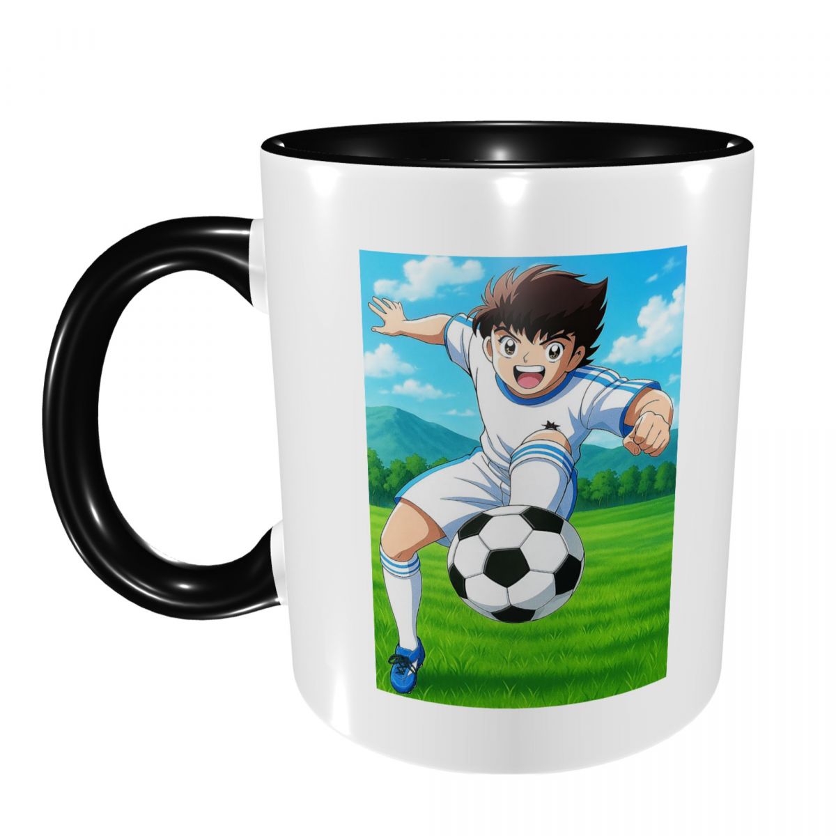 Coffee Tea Japan - แก้วกาแฟเซรามิคตลกๆ ลายกัปตันซึบาสะ อนิเมะฟุตบอลญี่ปุ่น แก้วน้ำชา แก้วนม ของขวัญสำหรับเพื่อน