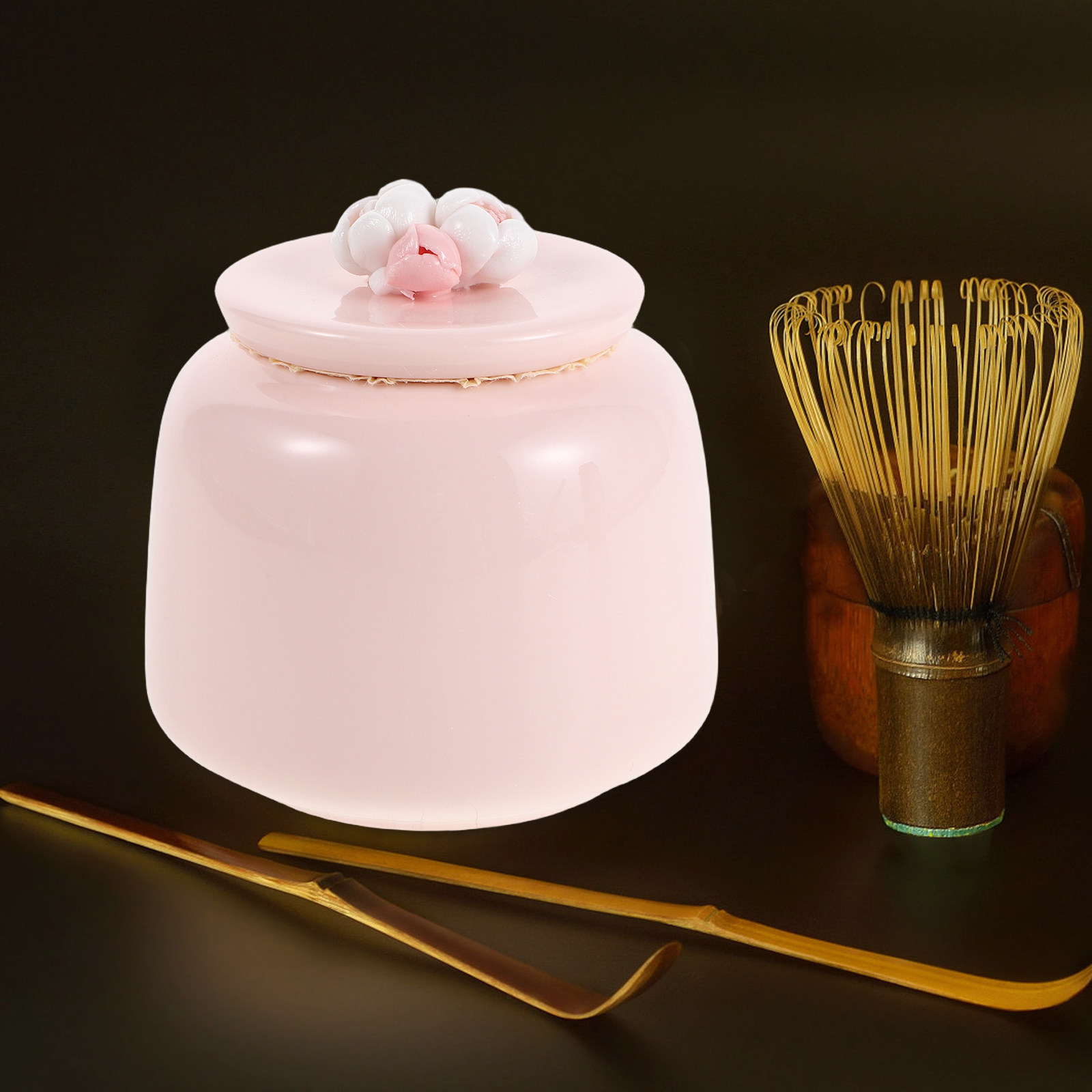 โถเซรามิกสำหรับเก็บชา สีชมพู พ - Coffee Tea And Sugar Canisters บทวิจารณ์และราคา