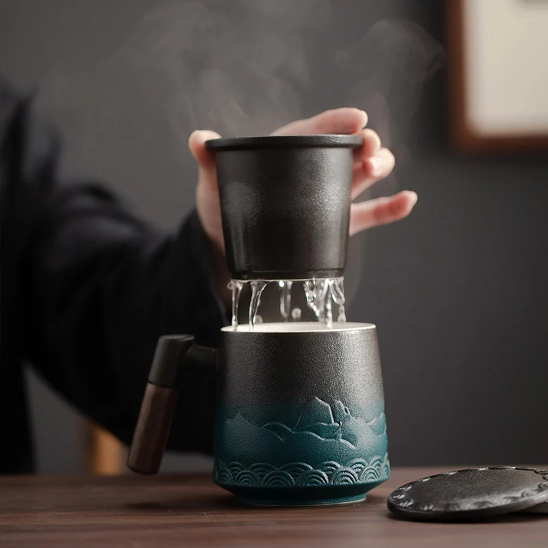 เซรามิคกรองชาถ้วยแก้วที่มีฝาปิ - Coffee Tea Japan บทวิจารณ์และราคา