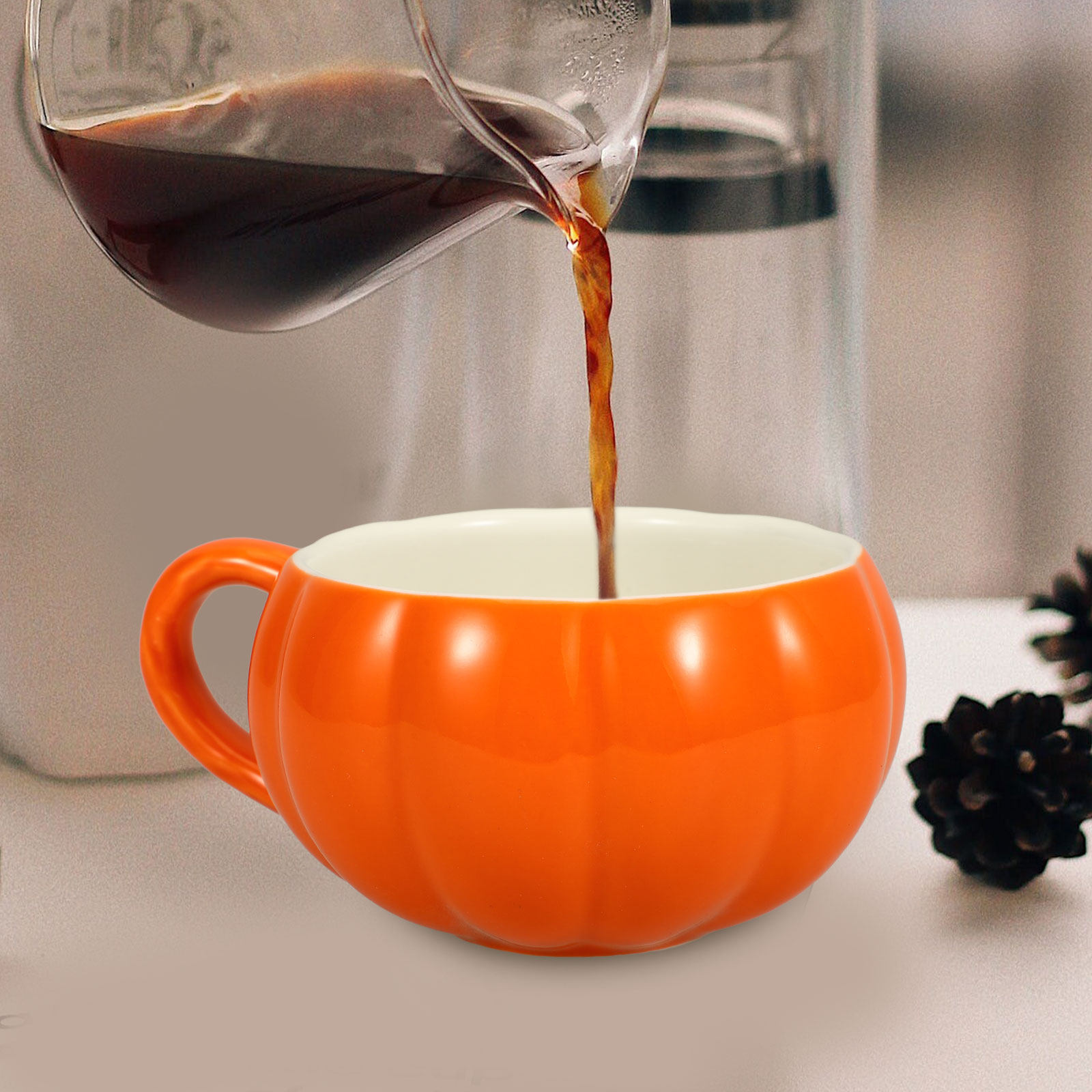 แก้วเซรามิกทรงฟักทองแปลกใหม่ ธ - Coffee Tea Break บทวิจารณ์และราคา