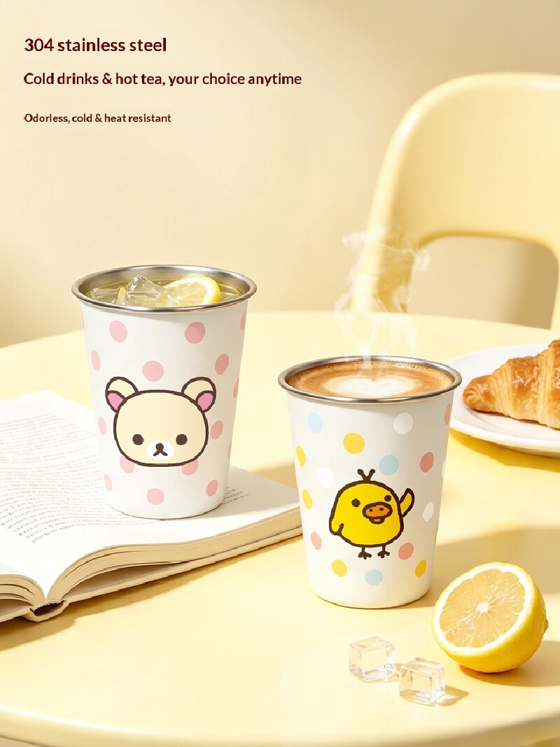 แก้วสแตนเลสลายการ์ตูนคิวทีฟ ริ - Coffee Tea Japan บทวิจารณ์และราคา