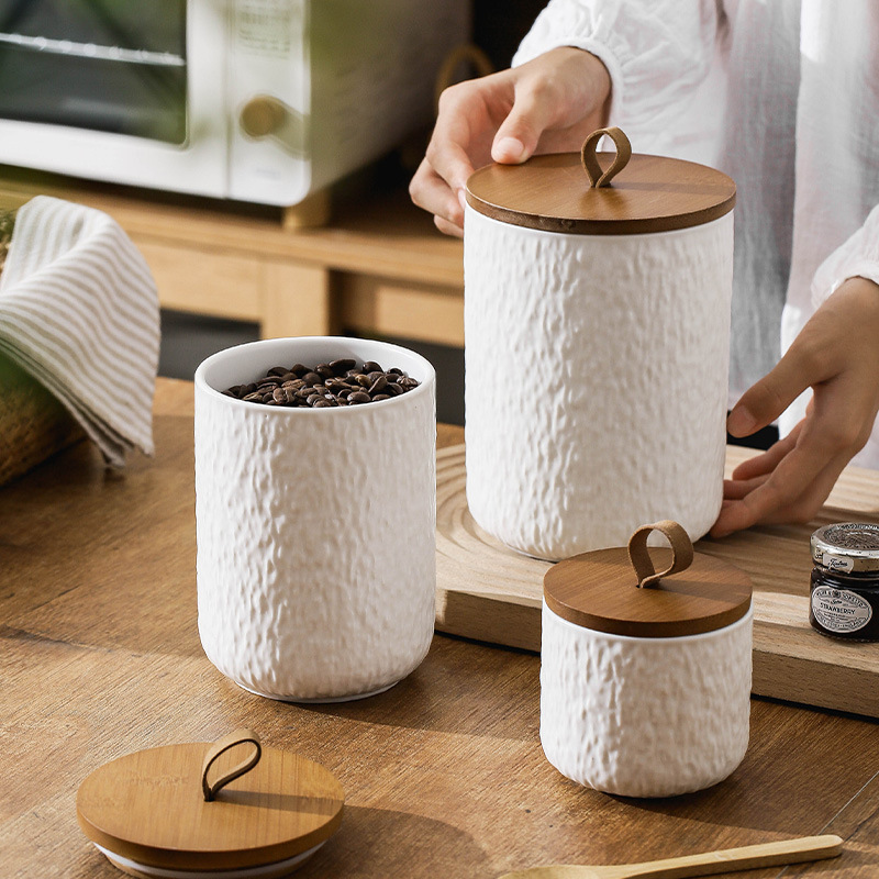 รูปแบบหินเซรามิกถังเก็บชาภาชนะ - Coffee Tea And Sugar Canisters บทวิจารณ์และราคา