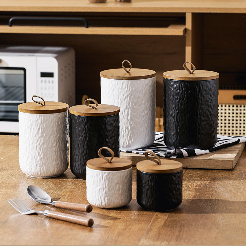 รูปแบบหินเซรามิกถังเก็บชาภาชนะ - Coffee Tea And Sugar Canisters บทวิจารณ์และราคา