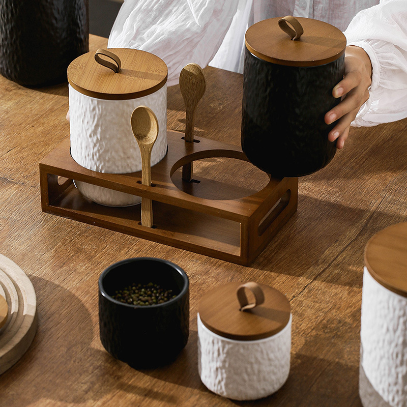 รูปแบบหินเซรามิกถังเก็บชาภาชนะ - Coffee Tea And Sugar Canisters บทวิจารณ์และราคา