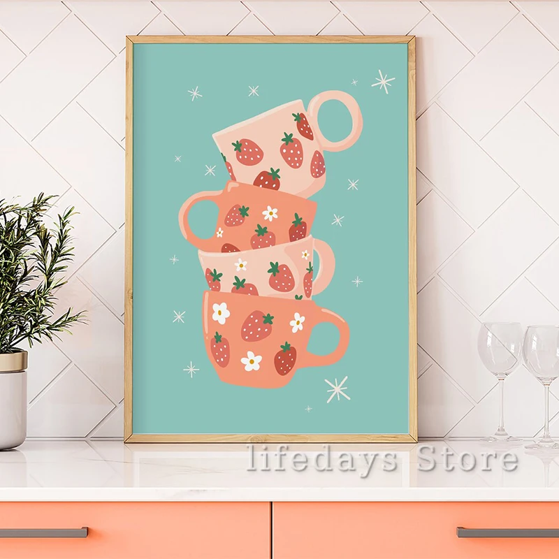 ภาพวาดผ้าใบที่มีสีสันห้องครัวช - Coffee And Tea Lyrics บทวิจารณ์และราคา