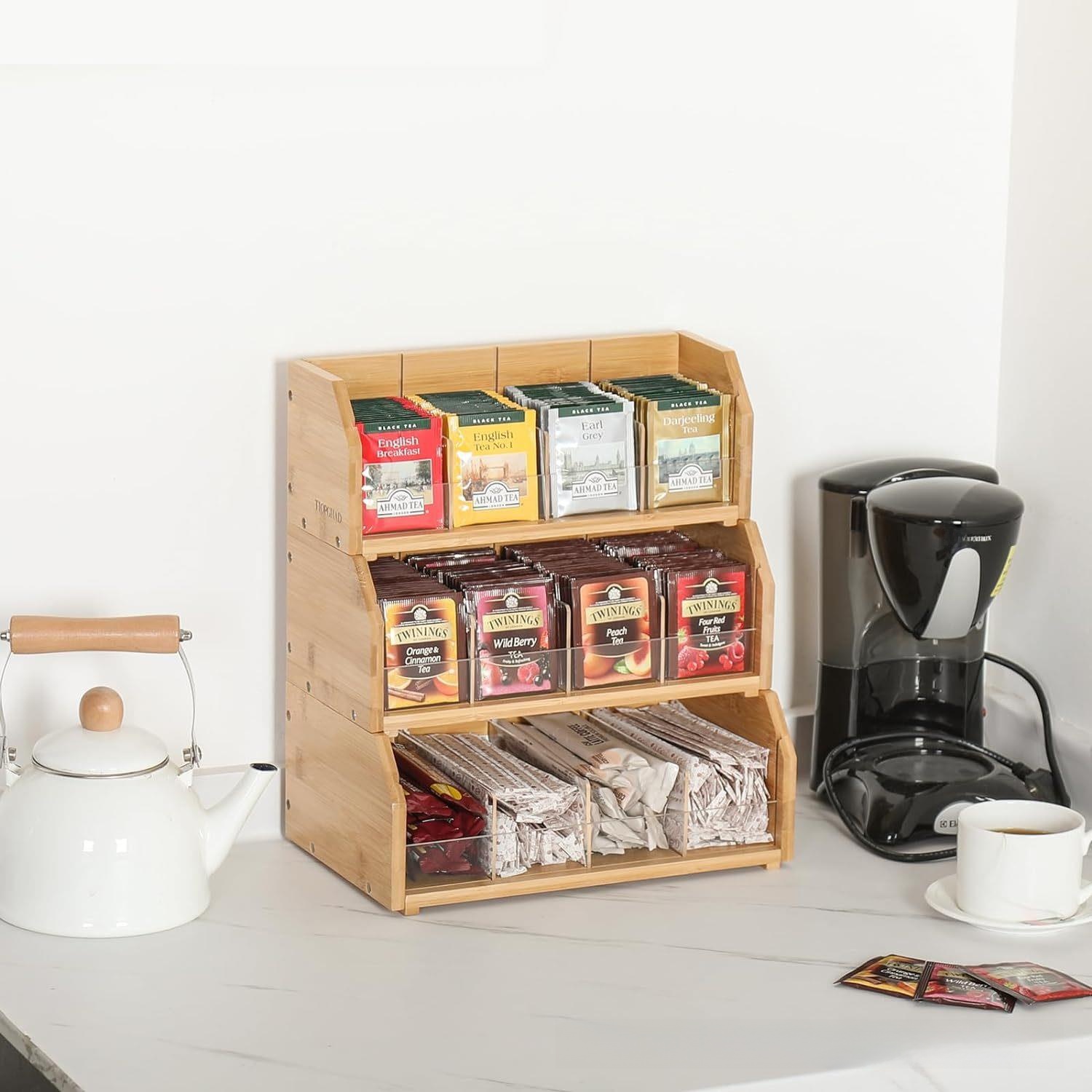 กล่องเก็บถุงชาไม้ไผ่ ชั้นวางถุ - Coffee Tea Room บทวิจารณ์และราคา