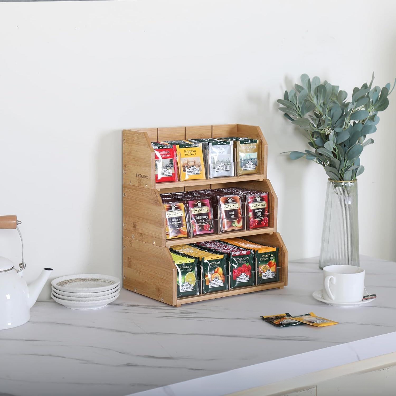 กล่องเก็บถุงชาไม้ไผ่ ชั้นวางถุ - Coffee Tea Room บทวิจารณ์และราคา