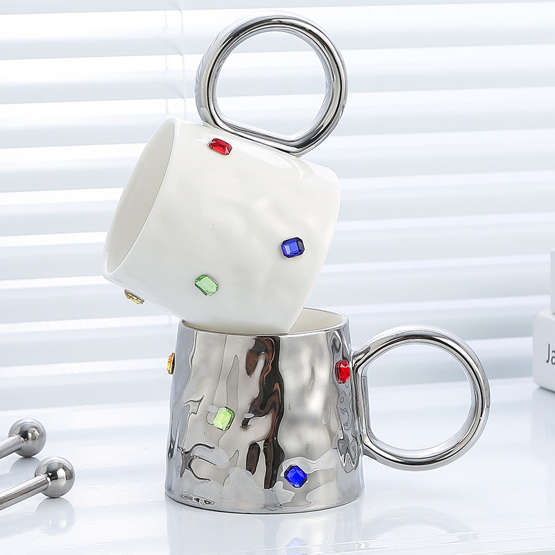 แก้วกาแฟแก้วอัญมณีเซรามิกพร้อม - Coffee Tea Friends บทวิจารณ์และราคา
