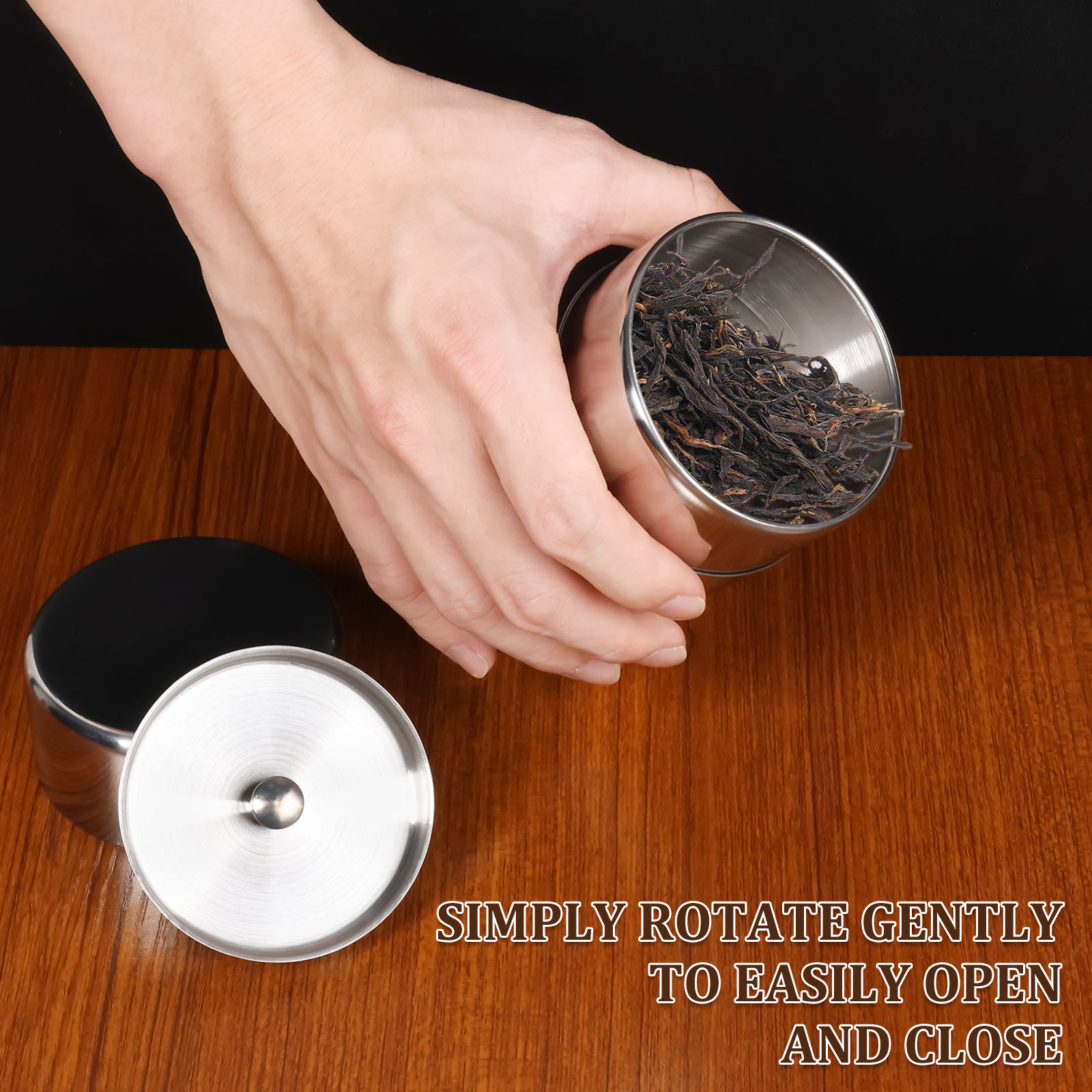 สแตนเลสสตีลชาใบกระป๋องกระป๋องห - Coffee Tea And Sugar Canisters บทวิจารณ์และราคา