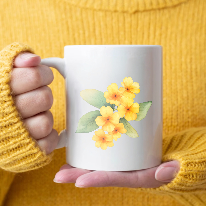แก้วเซรามิกมีลายดอกไม้สีขาวและ - Coffee Tea Break บทวิจารณ์และราคา