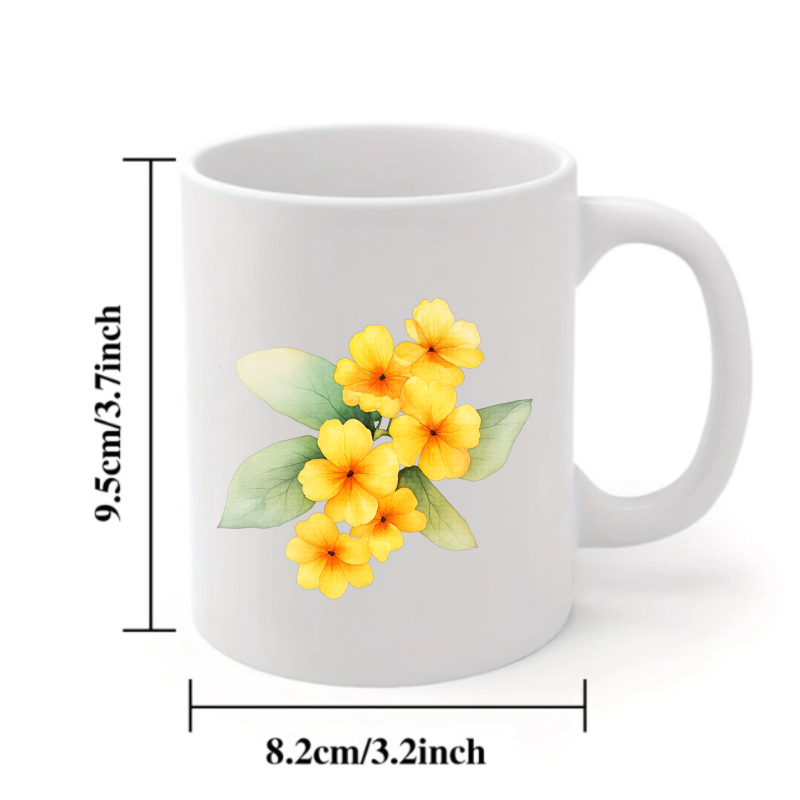 แก้วเซรามิกมีลายดอกไม้สีขาวและ - Coffee Tea Break บทวิจารณ์และราคา