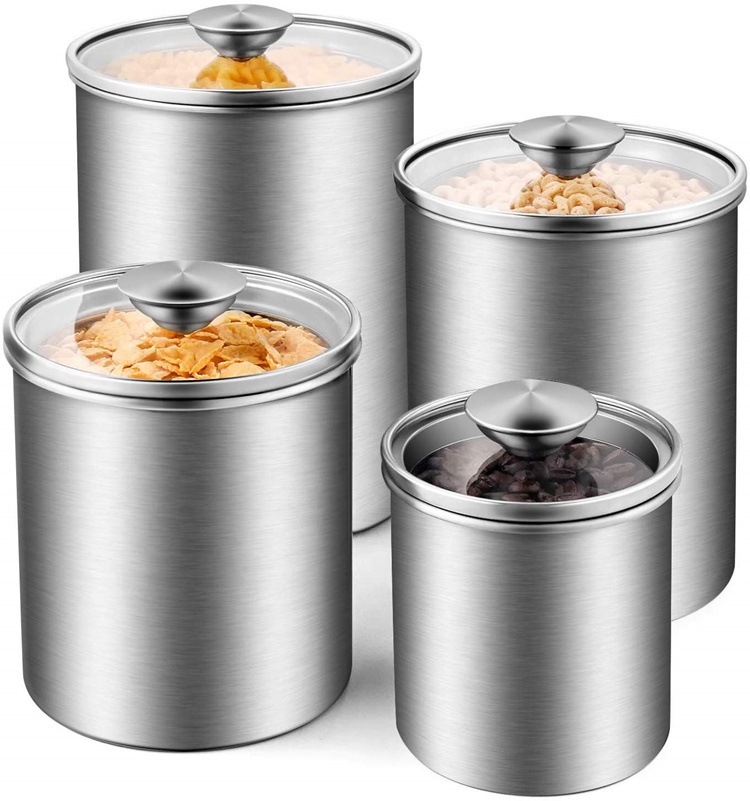 ชุดกระป๋องเก็บอาหารสแตนเลสสำหร - Coffee Tea And Sugar Canisters บทวิจารณ์และราคา