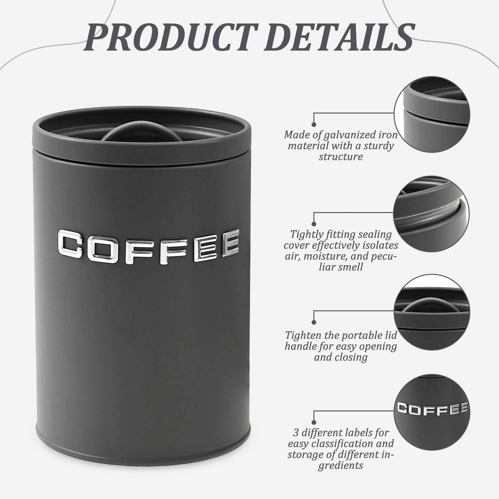 กระป๋องเก็บชา กาแฟ น้ำตาล 3 ชิ - Coffee Tea And Sugar Canisters บทวิจารณ์และราคา