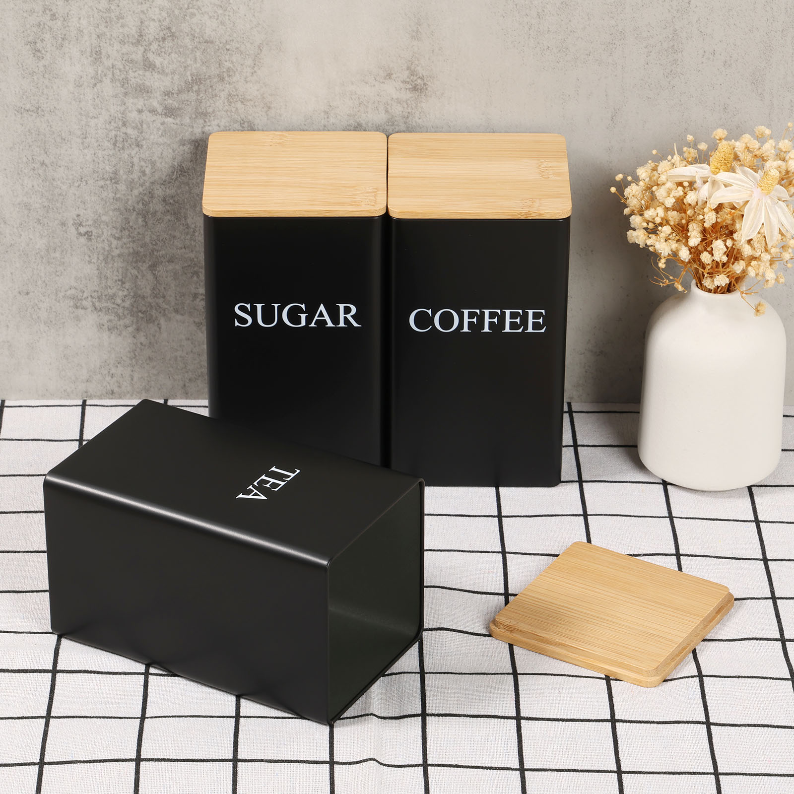 กาแฟ Bean Storage Jar โลหะชากา - Coffee Tea And Sugar Canisters บทวิจารณ์และราคา