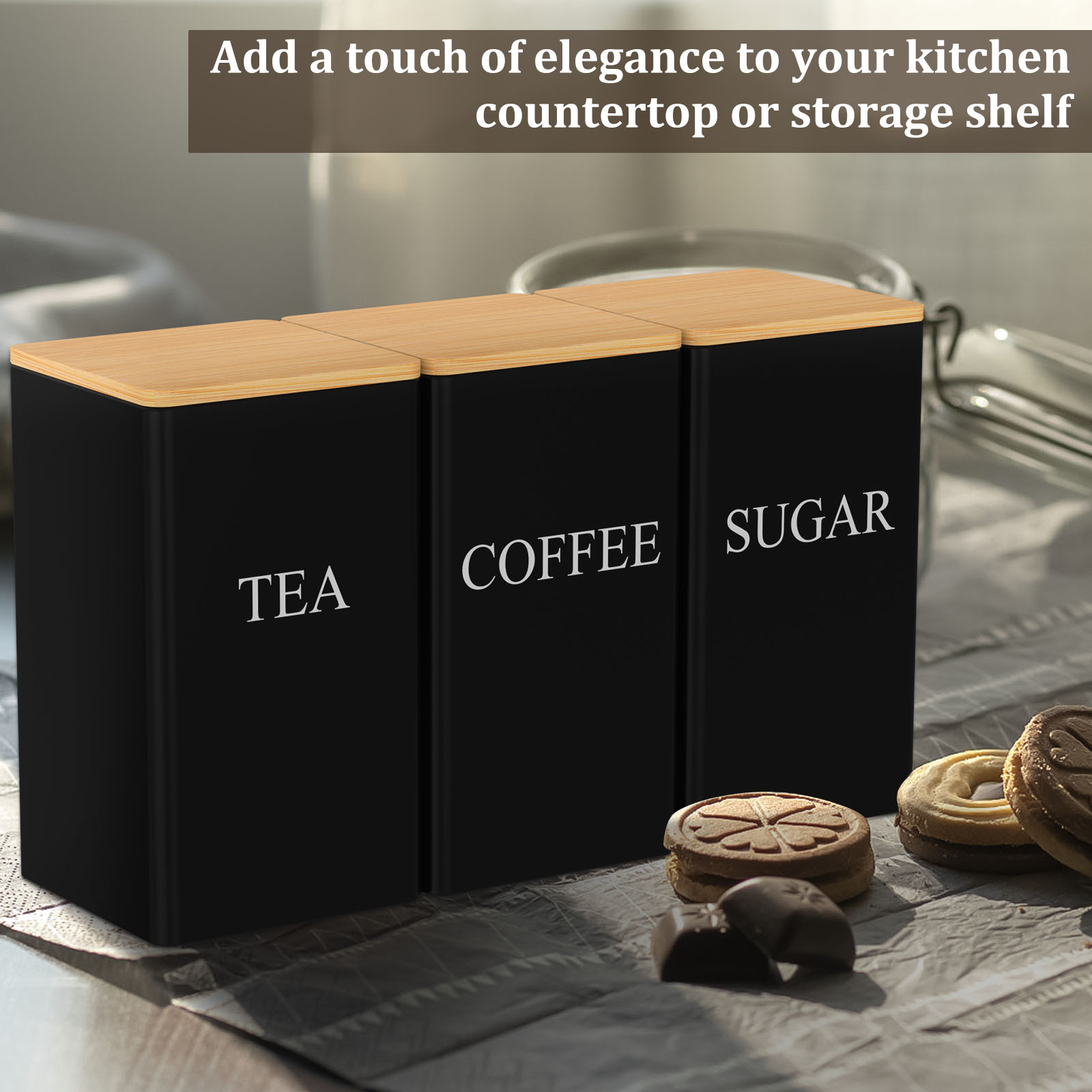 กาแฟ Bean Storage Jar โลหะชากา - Coffee Tea And Sugar Canisters บทวิจารณ์และราคา