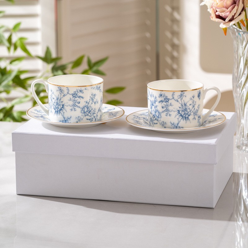 ชุดถ้วยกาแฟและจานเซรามิกโบนไชน - Coffee Tea Friends บทวิจารณ์และราคา